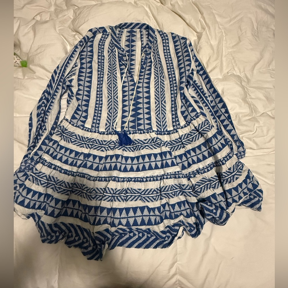Marea Blue and White Patterned Dress Size M Medium